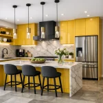 COCINA MUEBLES AMARILLOS
