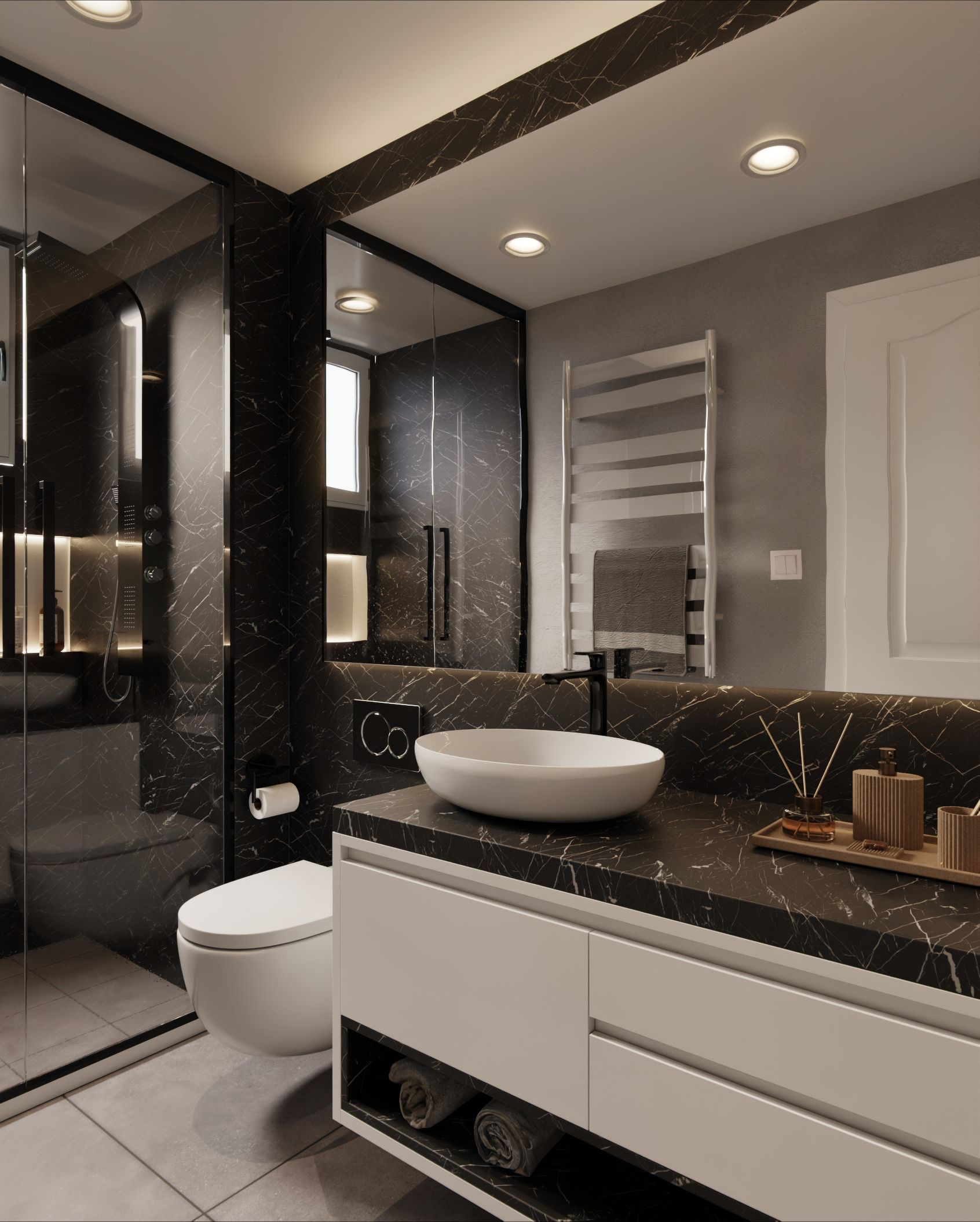 Vinilo efecto Mármol Negro